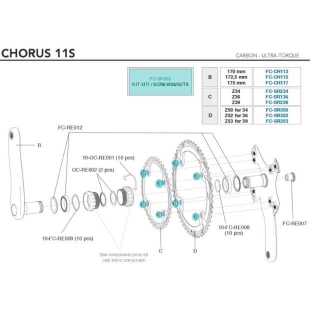 Campagnolo® Visserie Plateau Campagnolo FC-SR300 1 Campagnolo® Visserie Plateau Campagnolo FC-SR300